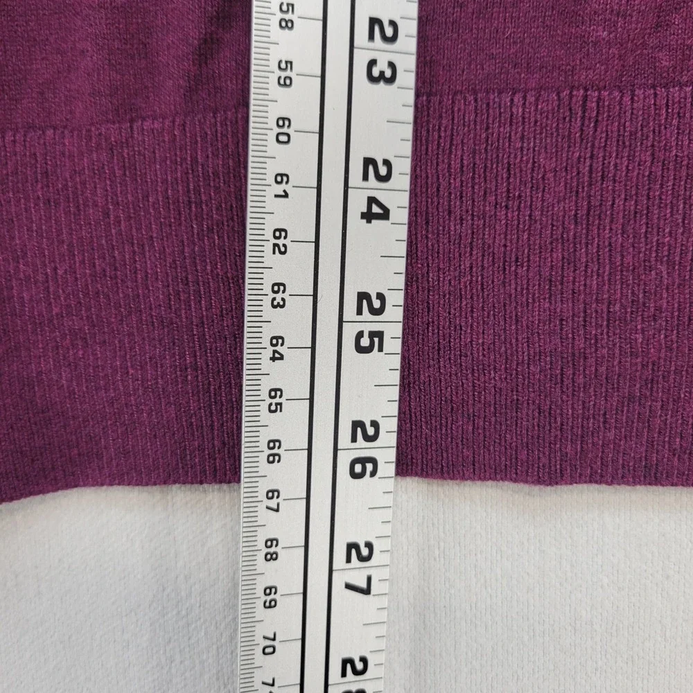 Banana Republic Sweater Mens Medium Purple V-Neck Silk Cotton Cashmere Blend